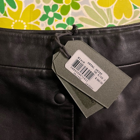 AllSaints Setal Button Down Leather Skirt - Picture 7 of 8